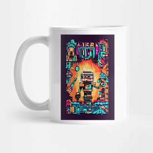 Maintenance robot in pixel art Mug